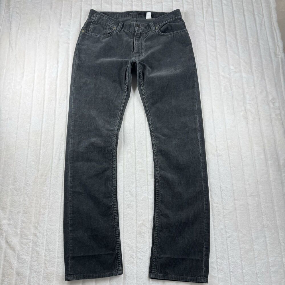 John Varvatos USA Bowery Slim Straight Corduroy Pants Men's 32x32 Black Cotton